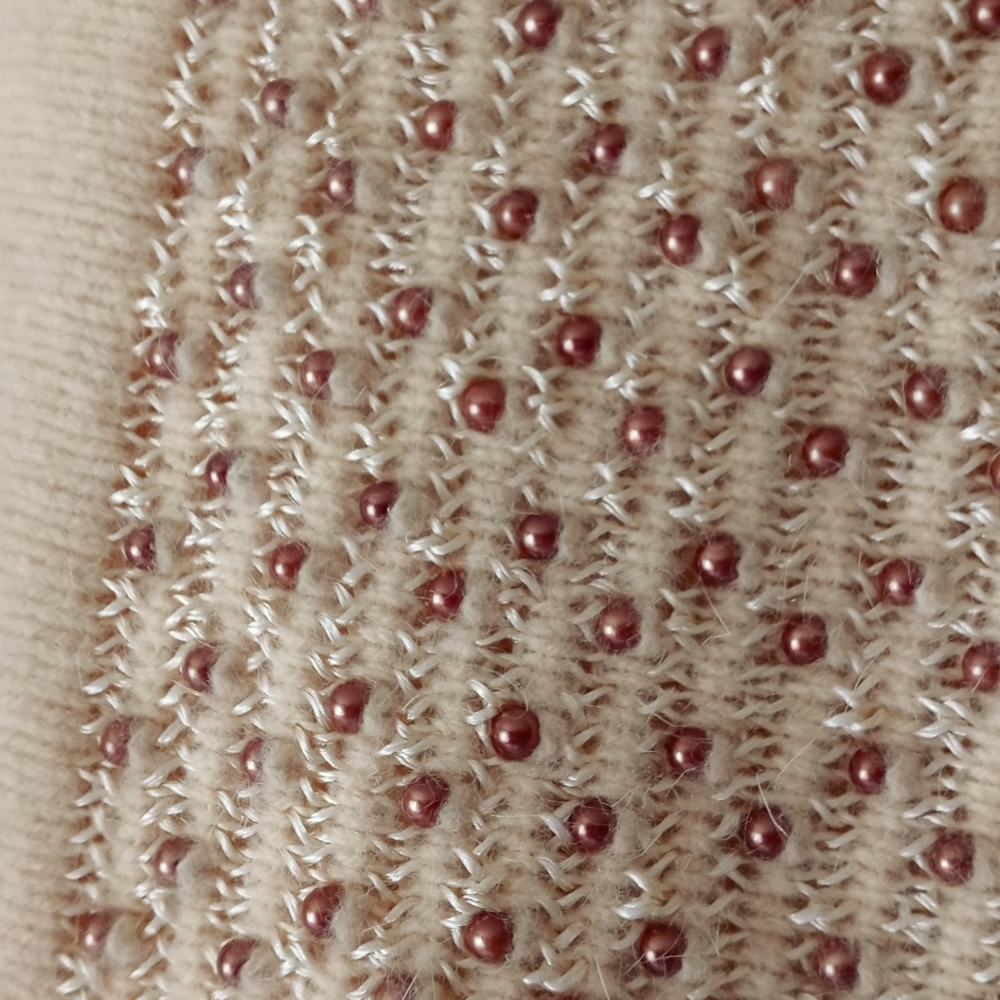 VTG Sweater: Andriano By I. Fatigati Beautiful  Lambswool Angora Beaded Metallic